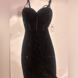 Black corset maxi dress
